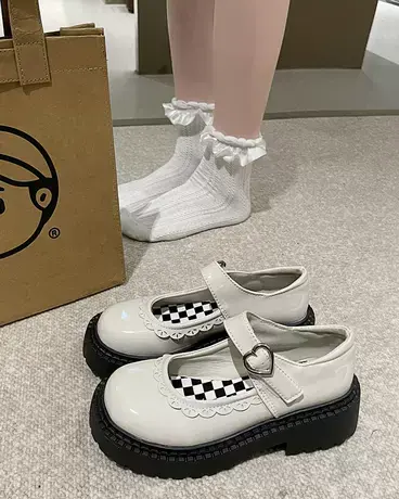 复古英伦风大头小皮鞋女2023春季新款日系jk配裙子厚底玛丽珍单鞋商品大图