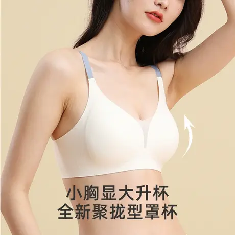 内衣女小胸聚拢文胸大胸显小薄款无痕少女无钢圈收副乳聚拢防下垂商品大图