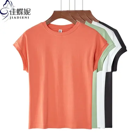 夏季新款韩版圆领宽松无袖休闲纯棉背心短袖T恤百搭纯色简约上衣商品大图