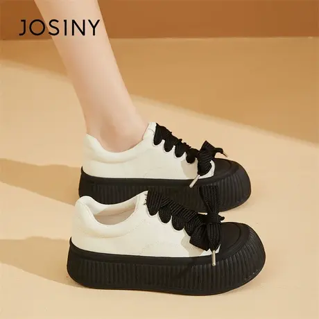 Josiny/卓诗尼饼干鞋女2024春季新款爆款百搭休闲板鞋厚底鞋子女商品大图