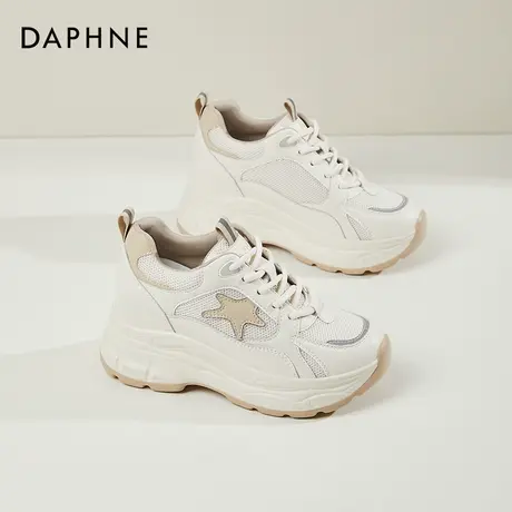 Daphne达芙妮 小个子网红穿搭~厚底内增高老爹鞋女春秋网面休闲鞋商品大图