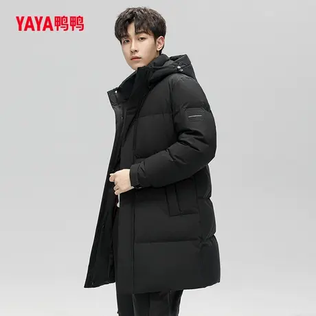 鸭鸭羽绒服男2023年秋季新款中长款连帽休闲时尚保暖外套C图片