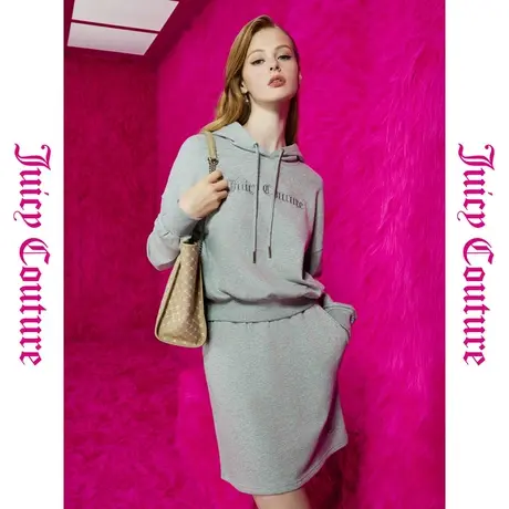 Juicy Couture橘滋23初秋冬新款可盐可甜logo刺绣连帽女式卫衣商品大图