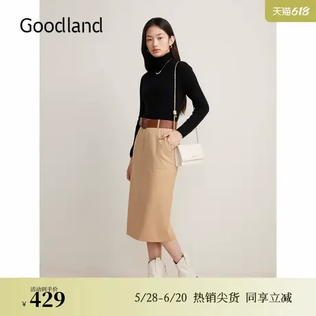 【裸感羊绒】Goodland美地秋季羊毛无缝一体式针织衫图片