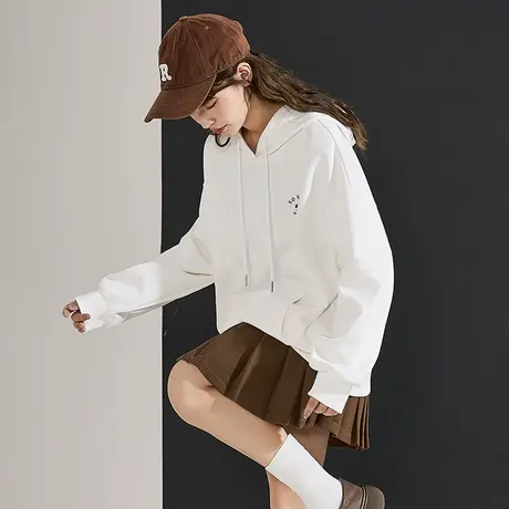唐狮春季新款卫衣女针织后背印花休闲宽松ins时尚女长袖卫衣商品大图