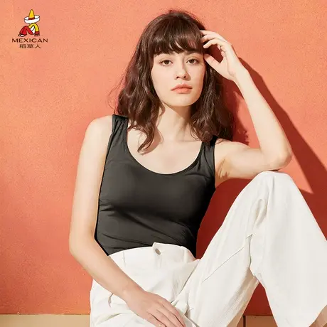 稻草人莫代尔背心女内搭带胸垫杯罩一体式瑜伽吊带bra外穿春夏图片