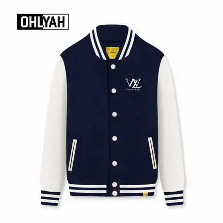 Ohlyah品牌男女同款美式休闲字母印花秋冬卫衣外套学院风棒球服潮商品大图