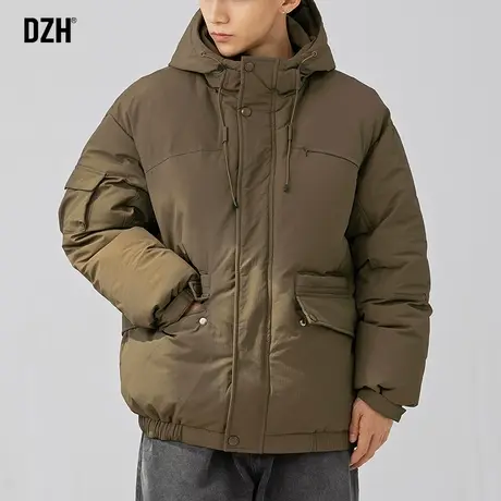 男士山系工装棉服男冬季加厚2023新款连帽外套潮牌棉衣面包服冬装商品大图