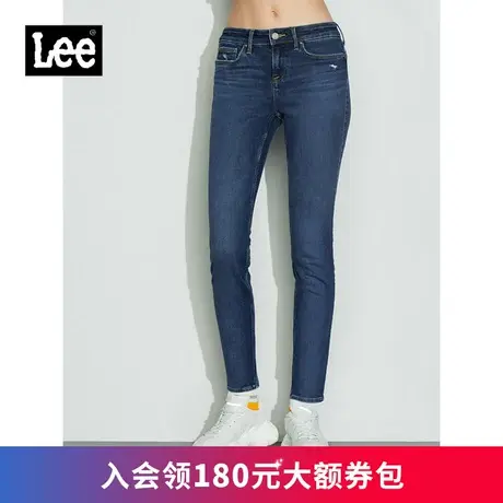 Lee商场同款418修身中腰窄脚优形丹宁蓝色女牛仔裤LWB100418101图片