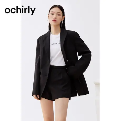 【百亿补贴官方直播】 欧时力精纺平纹呢中长西装外套冬烫钻商品大图