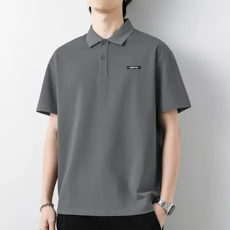 2024新款短袖冰丝保罗polo衫翻领t恤男潮牌夏季凉感有领半袖体恤商品大图