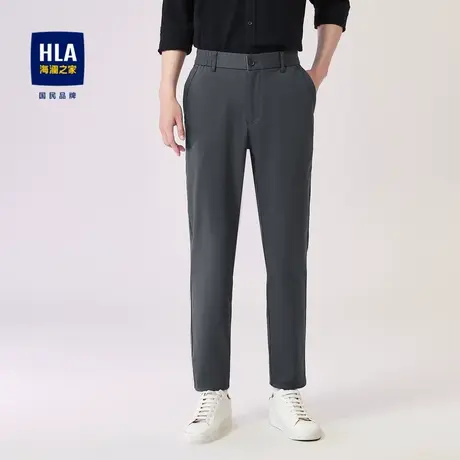 HLA/海澜之家宽松休闲裤2023秋季时尚微弹中腰基础直角裤子男商品大图