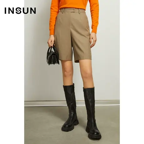 恩裳秋季羊毛短裤驼色裤子小个子图片