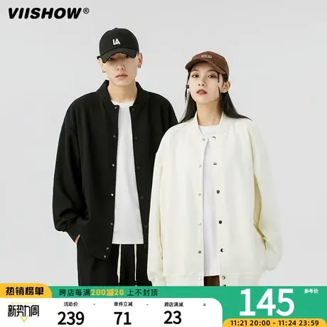 VIISHOW美式棒球服春秋宽松外套oversize高街男简约百搭学生夹克商品大图