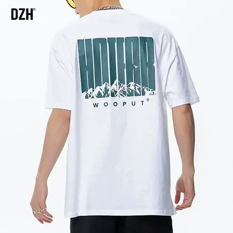 男生纯棉印花短袖男夏季宽松白色t恤薄款上衣体恤衫2023新款中袖商品大图