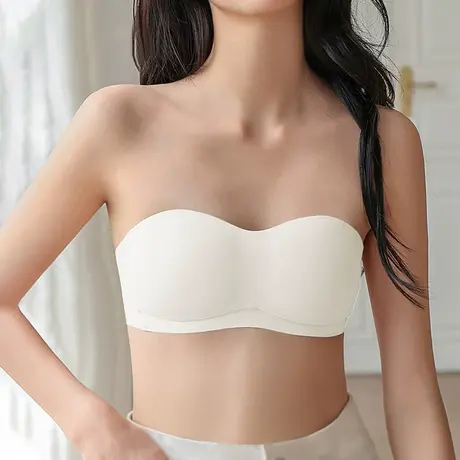 无肩带内衣女防滑聚拢小胸抹胸夏季薄款防走光裹胸罩隐形无痕文胸商品大图