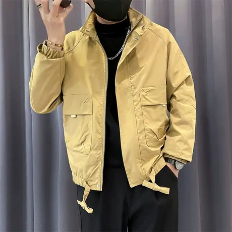 秋装2023休闲外套男春秋季潮流痞帅高级感飞行员工装口袋夹克上衣商品大图