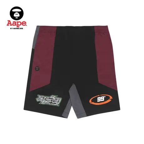 Aape旗舰店男装春夏字母印花拼接多色撞色休闲短裤6850XXI商品大图