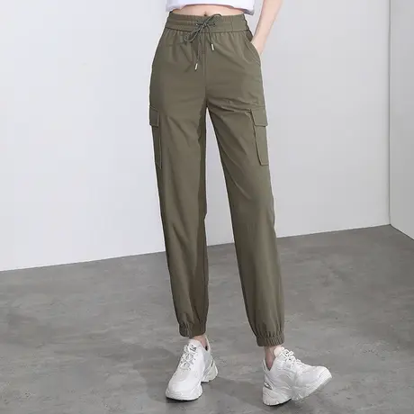 速干哈伦裤韩版束脚裤女夏季薄款九分裤2023新款显瘦工装裤老爹裤图片