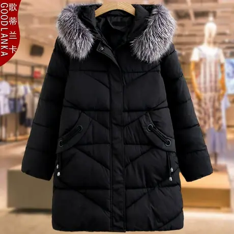 加肥加大码女装2022冬装中年胖妈妈棉服洋气中长款加厚棉衣200斤商品大图