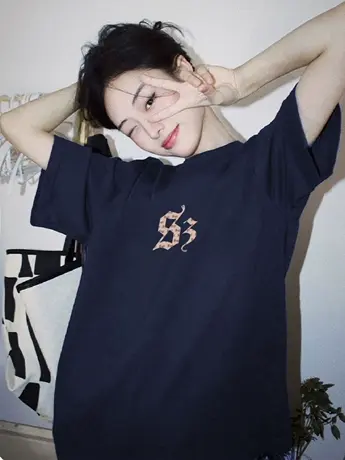 纯棉短袖t恤女美式复古chic港风宽松半袖上衣夏季2023新款高级感图片