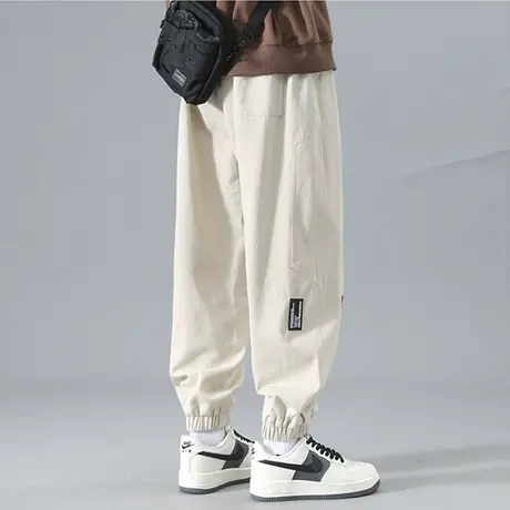 日系纯棉工装裤男夏季薄款美式高街宽松长裤束脚卫裤运动休闲裤子商品大图