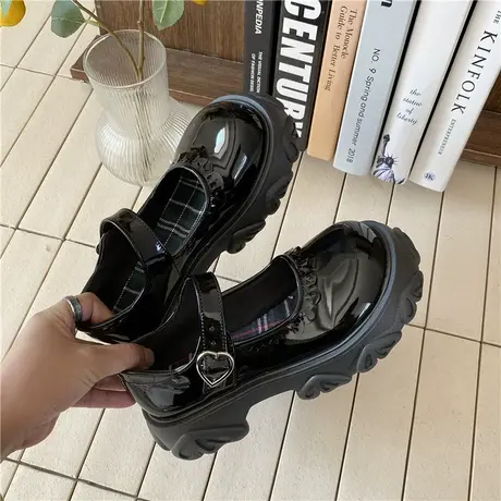 圆头日系jk配裙子可爱圆头厚底玛丽珍小皮鞋女2023春秋季新款单鞋商品大图