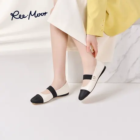 REEMOOR睿慕2023春新款女鞋一字扣设计温柔甜美玛丽珍平跟女单鞋商品大图
