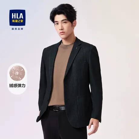 HLA/海澜之家绒感弹力休闲西服2023秋季易打理商务外套男图片