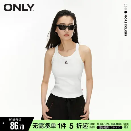 ONLY秋季时尚百搭休闲潮酷通勤圆领无袖T恤女|123203007商品大图