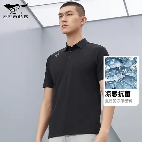 七匹狼狼族部落速干Polo衫男士t恤2023夏季运动上衣透气短袖体恤商品大图