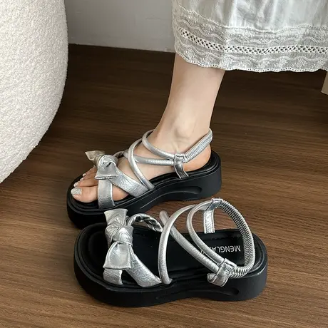 法式厚底凉鞋女2025年新款夏季配裙子高级小个子鞋子增高百搭女鞋商品大图