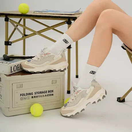 Skechers斯凯奇女鞋2025年春夏季款奶茶熊老爹鞋复古厚底熊猫鞋商品大图