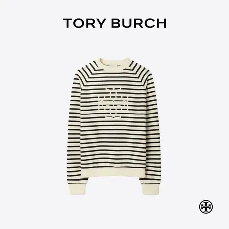 TORY BURCH 汤丽柏琦 棉质保暖圆领条纹卫衣 156908图片