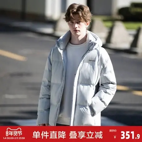 唐狮2026冬季男士连帽前胸绣花短款羽绒服百搭高级感保暖外套商品大图