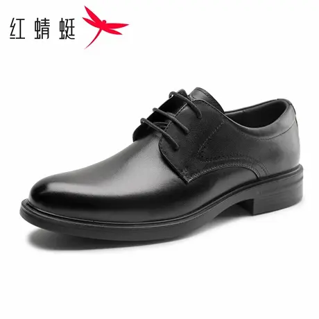 红蜻蜓男鞋2026春季商务正装皮鞋英伦风德比鞋真皮系带新郎结婚鞋商品大图