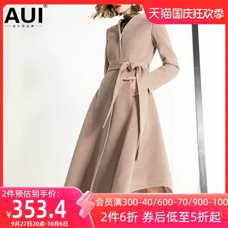 呢子大衣女2023秋冬新款欧洲站气质中长款过膝不规则修身毛呢外套图片