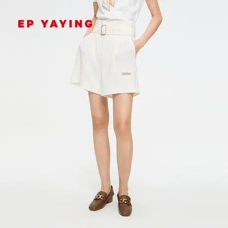 EP YAYING雅莹女装 三醋酸白色高腰A摆西装短裤 商场同款6205A图片