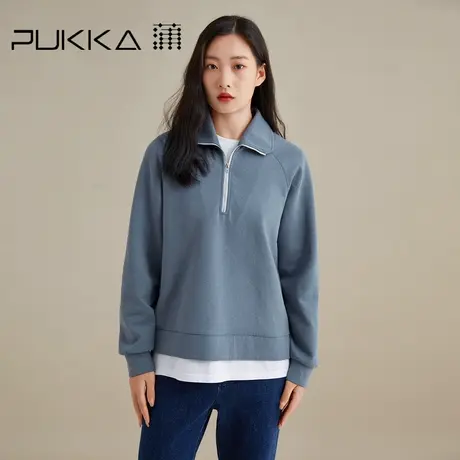 蒲PUKKA 翻领拉链卫衣新款女 宽松休闲款秋冬小外套图片