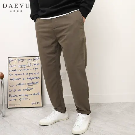 DAEVU春秋新款简约大号潮胖子小脚弹力加肥加大码男士休闲长裤商品大图