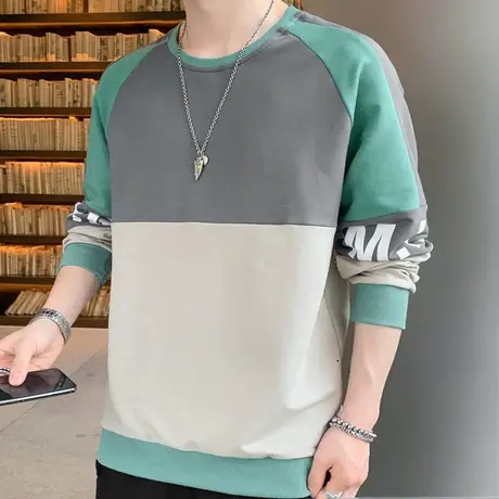 ins潮流长袖t恤男士春秋爆款打底衫男装上衣宽松卫衣学生秋装衣服商品大图