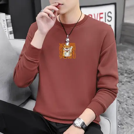 2024新款卫衣男春季虎年本命年宽松潮流秋冬加绒无帽圆领长袖t恤商品大图