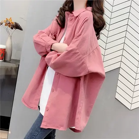 牛仔衬衫女外穿复古港味2023年春秋新款百搭外套中长款长袖衬衣潮图片