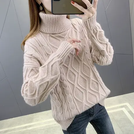 高领毛衣女冬加厚宽松外穿女装冬装季2022年新款爆款打底衫女秋冬商品大图