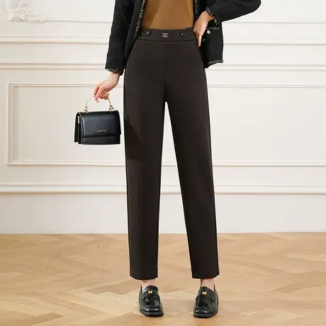 时尚小脚直筒裤高腰哈伦裤韩版显瘦休闲裤女秋冬季2023新九分裤图片