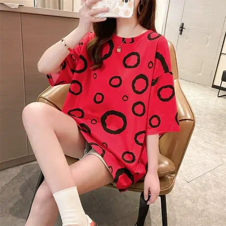 宽松款大码2023年新款夏ins潮短袖t恤女宽松设计感小众夏季上衣潮图片