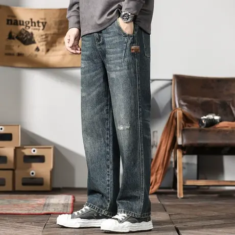 Modi Nick/摩帝尼克男士裤子时尚潮流百搭牛仔裤休闲高档牛仔裤商品大图