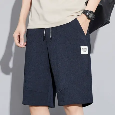 冰丝棉麻短裤男款亚麻中裤子男士夏季薄款五分休闲运动外穿大裤头商品大图