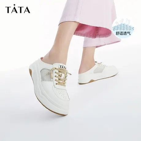 Tata他她时尚包头半拖鞋女后空凉鞋穆勒鞋女2023夏季新款GKDA1BH3图片