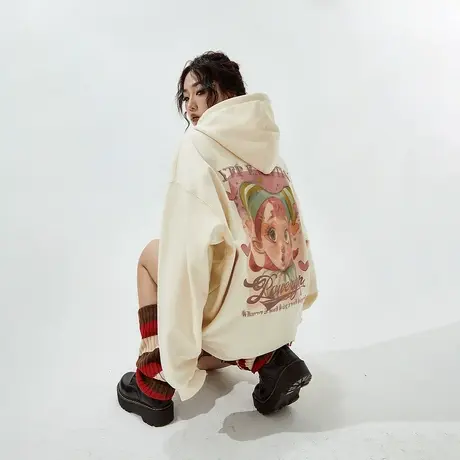 【好物体验专享】YEP复古重磅国风卫衣女连帽加绒2023新款冬季图片